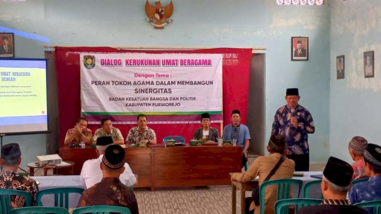 Ketua FKUB KH Habib Soleh saat memberikan materi dalam Dialog Kerukunan Umat Beragama dengan Masyarakat di Kecamatan Ngombol. Budi Agung/RMOLJateng