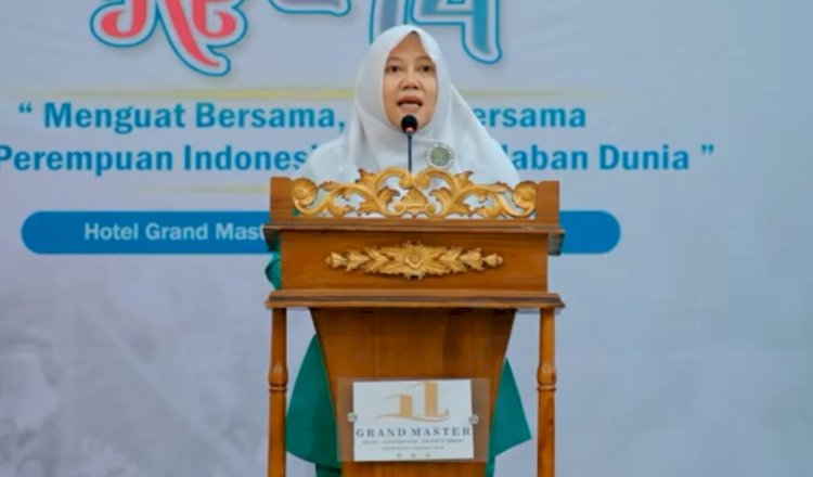 Ketua Fatayat NU Kabupaten Grobogan Umi Mubarokah, saat Harlah ke-74 Fatayat NU, Dokumen. Rubadi/RMOLJateng.