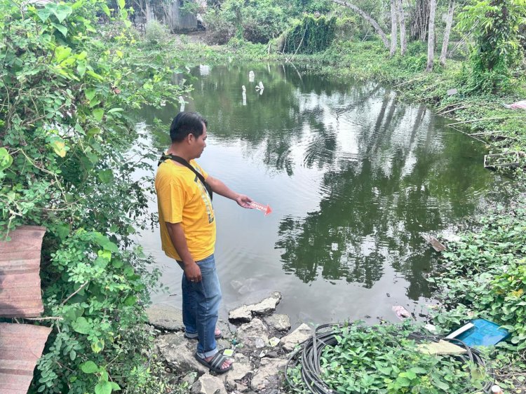 Polsek Wonosalam saat melakukan identifikasi di embung. Dok Polsek Wonosalam