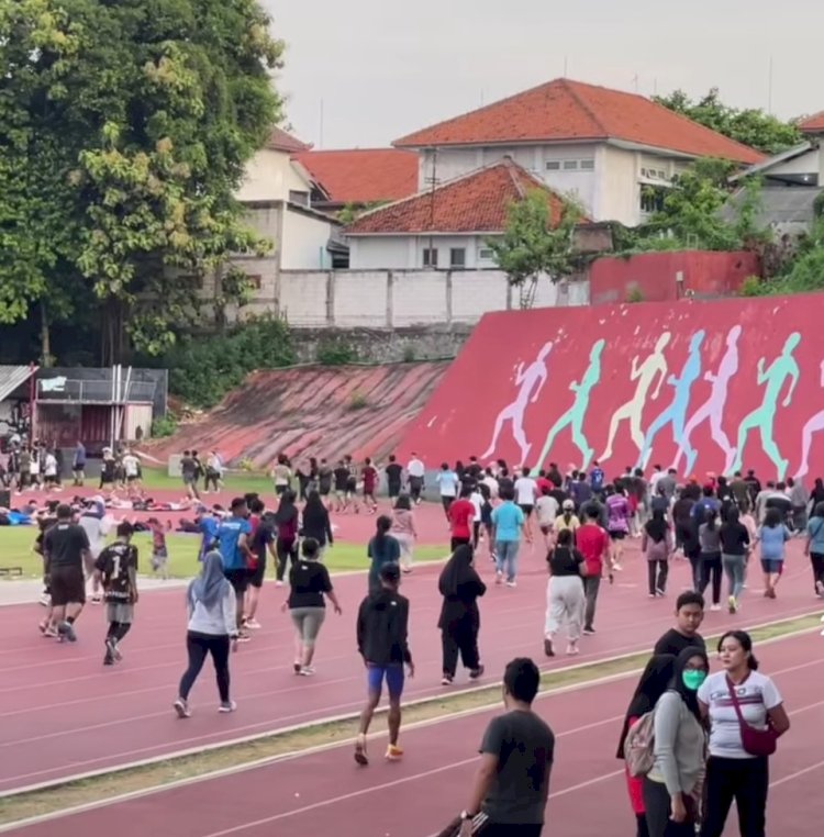 Stadion Tri Lomba Juang (TLJ) ramai dipenuhi masyarakat olahraga saat sore dan pagi hari, terlebih akhir pekan. Dicky Aditya/RMOLJateng