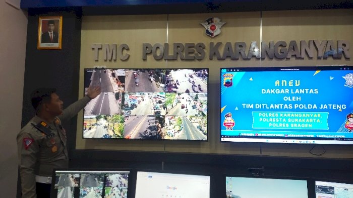 Pusat Traffic Management Center (TMC) Satlantas Polres Karanganyar. Dian Tanti Burhani/RMOLJawaTengah