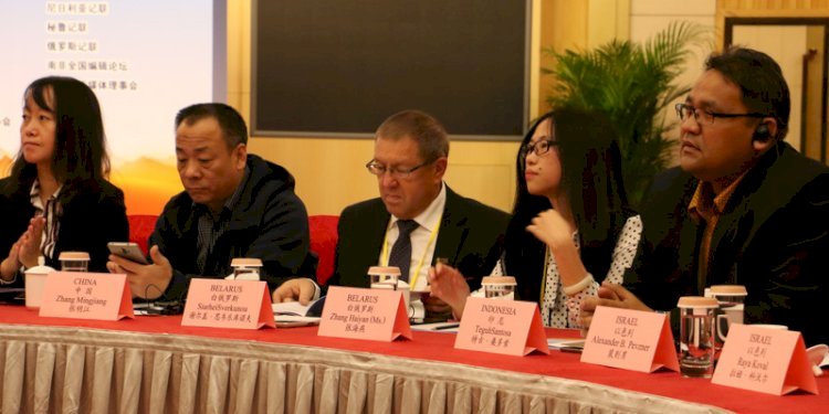 Ketua JMSI, Teguh Santosa (paling kanan-red) saat berbicara di Belt and Road Journalists Forum (BRJF) 2024 yang digelar di Chongqing, Republik Rakyat China (RRC). Istimewa