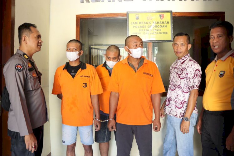 Tiga pelaku penyalahgunaan narkoba di Grobogan berhasildibekuk polisi. Rubadi/RMOLJateng.