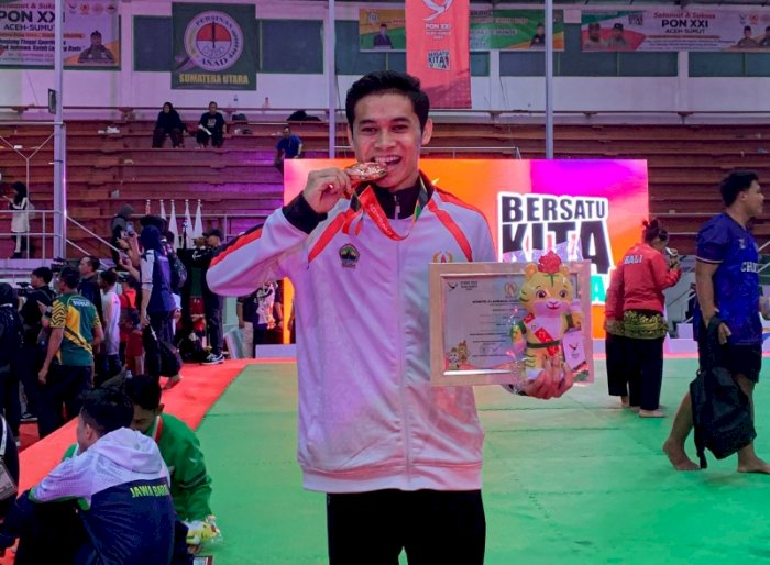 Ardan Syaifudin, guru olahraga peraih medali perak di cabor Silat. Dian Tanti/RMOLJateng