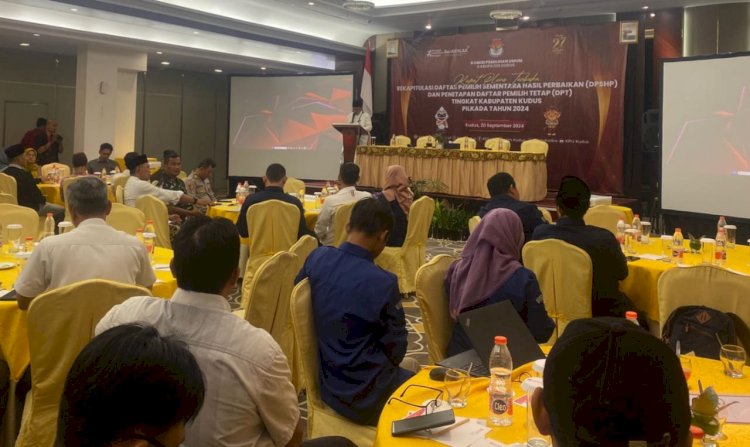 KPU Kudus menghelat rapat pleno terbuka penetapan DPT Pilkada Kudus 2024.