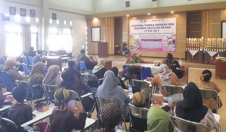 Festival Tunas Bahasa Ibu Jenjang Sekolah Dasar (FTBI-SD) Tahun 2024, di Dindikpora Banjarnegara. Arief/RMOLJateng