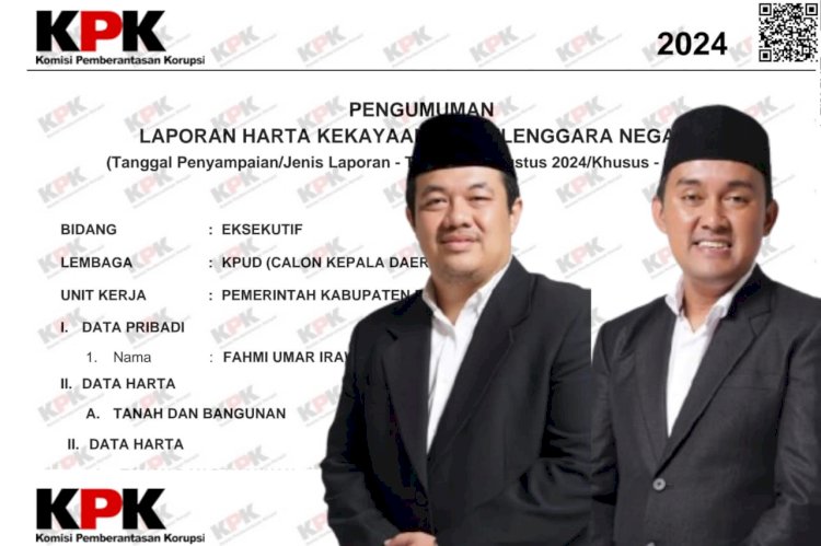 LHKPN Paslon Bugar-Fahmi, Cabup dan Cawabup Banjarnegara. Dok/istimewa