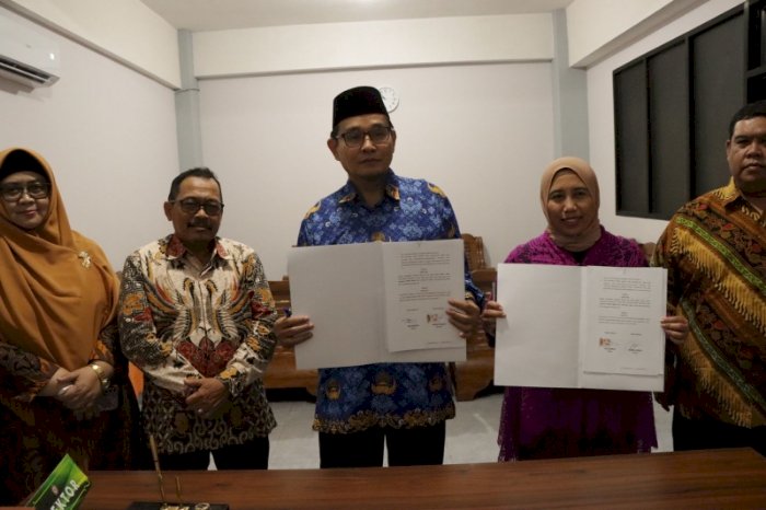 UMUKA Solo melakukan MoU dengan Eco Bhinneka Muhammadiyah di Ruang Rektor Kampus Umuka, Selasa (1/10). Dian Tanti/RMOLJateng