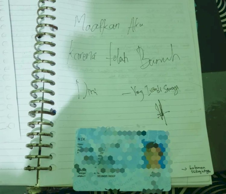 Catatan Terakhir Seorang Mahasiswa Unnes Yang Ditemukan Tewas Gantung Diri Di Kamar Indekosnya, Kamis (03/10) Sore. Dokumentasi