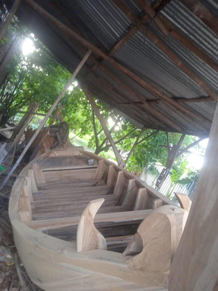 Perahu kayu buatan perajin Demak. Istimewa