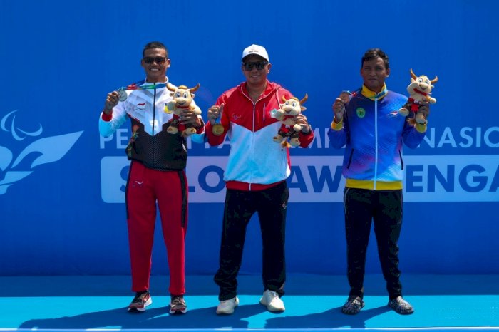 Atlet asal Kalimantan Barat Erlansyah, raih emas perdana di cabor Para Renang. Humas Peparnas 2024