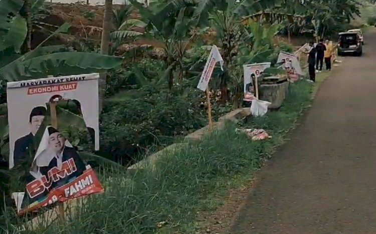 APK Paslon Bupati-Wakil Bupati Banjarnegara, Bugar-Fahmi dirusak orang. Arief/RMOLJateng