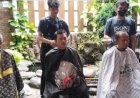Hasil Quick Count Menang, Relawan Rober Adhe Ramai-Ramai Cukur Gundul