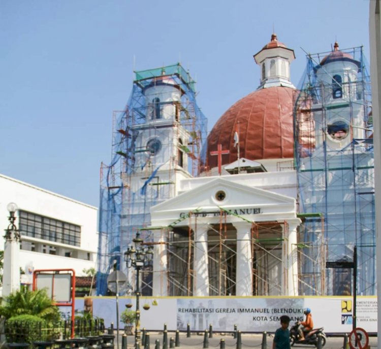 Renovasi Gereja Blenduk Kota Lama Semarang Ditargetkan Kementerian PU Selesai Sebelum Natal. Istimewa