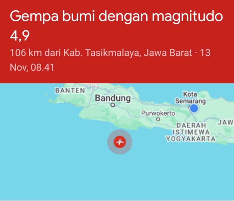 Gempa Bumi Terjadi Di Wilayah Pesisir Selatan Jawa Barat. Dokumentasi