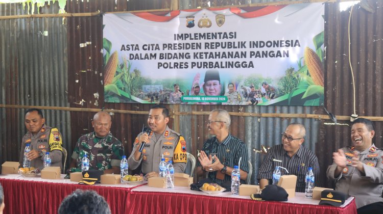 Kapolres Purbalingga Luncurkan Program Ketahanan Pangan Di Desa Selakambang, Kecamatan Kaligondang, Kabupaten Purbaiingga, Selasa (19/11). Istimewa