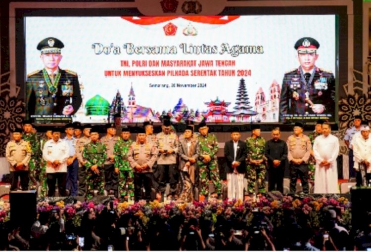Doa Bersama Lintas Agama Dalam Rangka Pilkada Jawa Tengah 2024, Rabu (20/11) Malam Di Simpang Lima Dihadiri Kapolri Dan Panglima TNI. Istimewa