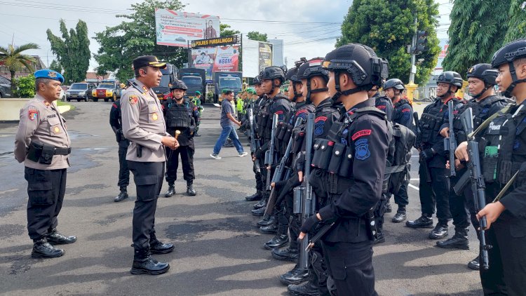 Kapolres Purbalingga Pimpin Apel Bersama Brimob Polda Jawa Tengah Dan Kodam IV Diponegoro Dalam Rangka Pengamanan Pilkada, Selasa (26/11). Istimewa