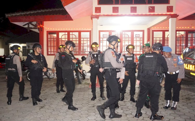 Patroli Gabungan Skala Besar Dilaksanakan Oleh Polres Purbalingga Saat Pilkada Masuk Tahap Rekapitulasi, Jumat (29/11). Istimewa