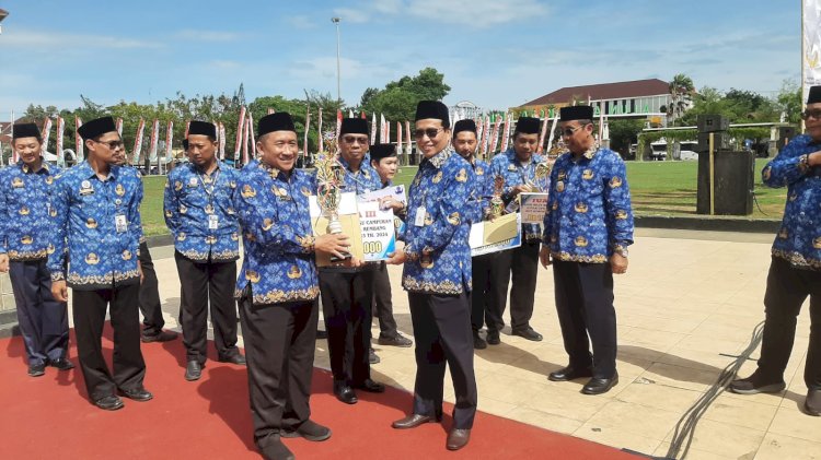 Peringatan Hari Ulang Tahun (HUT) Ke-53 Korps Pegawai Republik Indonesia (KORPRI) Di Alun-Alun Rembang, Jum'at (29/11). Istimewa/RMOLawaTengah