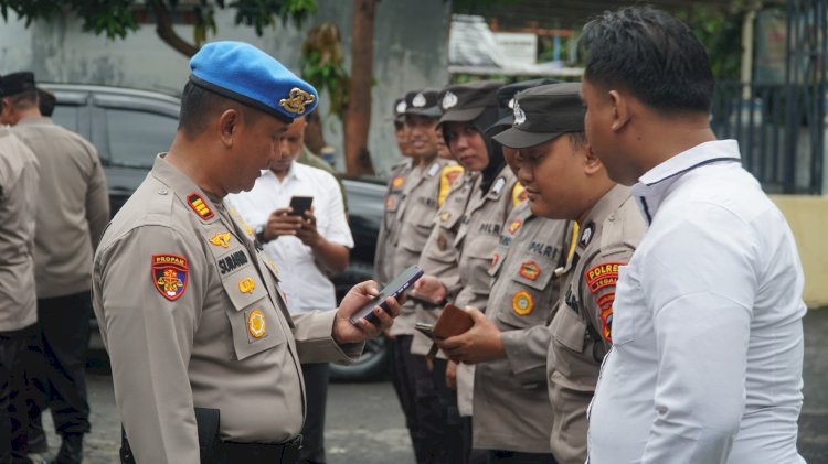 Salah satu sesi dalam apel pagi Polres Tegal, Rabu (8/1). Sofia/RMOLJateng