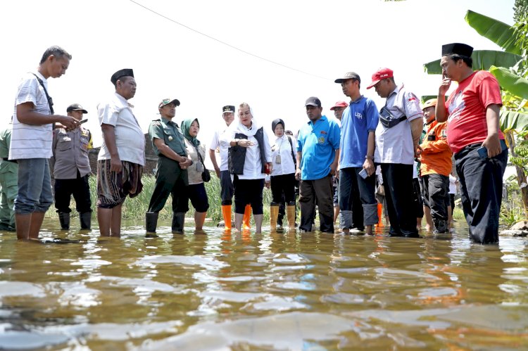 Wali Kota Semarang Hevearita Gunaryanti Rahayu atau Mbak Ita terjun untuk menangani banjir menggunakan langkah cepat (Dok. Humas Pemkot Semarang)