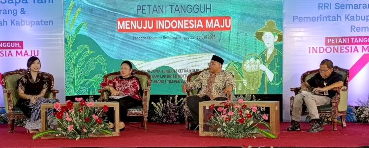 Ketua Komisi IV DPR-RI Titiek Soeharto Bersama Nara Sumber Lain Saat Diskusi Kelompencapir. Yon Daryono/RMOLJawaTengah