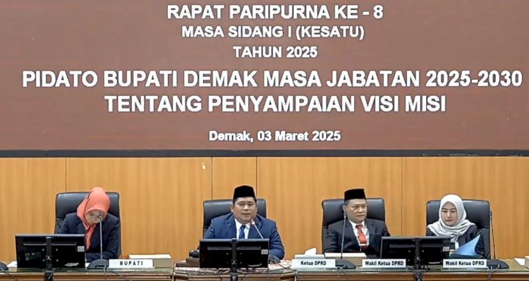 DPRD Demak Dukung Implementasi Program Bupati Yang Pro Rakyat Dalam Rapat Paripurna Ke-8 Masa Sidang I Tahun 2025. Istimewa