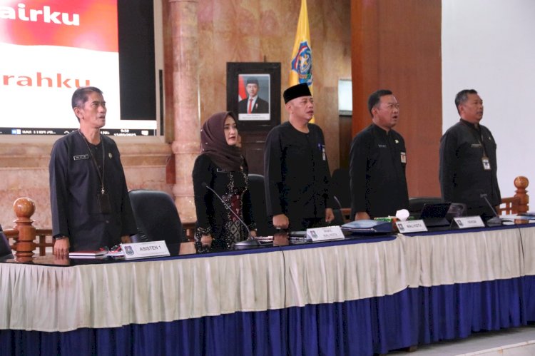 Wali Kota Tegal Saat Membuka Acara Rapat Finalisasi Laporan Keterangan Pertanggungjawaban (LKPJ) Wali Kota Tegal Akhir Tahun Anggaran 2024 Di Ruang Adipura Kompleks Balai Kota Tegal, Kamis (13/03) Pagi. Istimewa