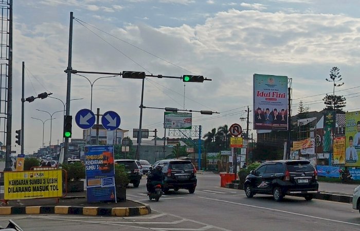 Kondisi lalu lintas arah pintu keluar tol Kebakramat. Dian Tanti/RMOLJateng
