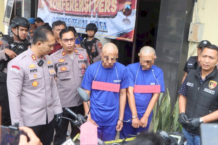 Polres Kota Tegal mengamankan pelaku pencurian berikut  barang bukti curanmor empat sepeda motor. Istimewa