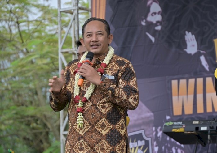 Bupati Rober Christanto saat hadiri salah satu acara halal bi halal di Tawangmangu. Dian Tanti/RMOLJateng