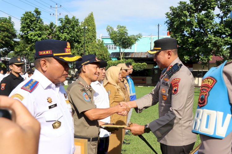 Kapolres Boyolali Memberikan Apresiasi Terhadap Instansi Pendukung Operasi Ketupat Candi 2025. Humas Polres Boyolali