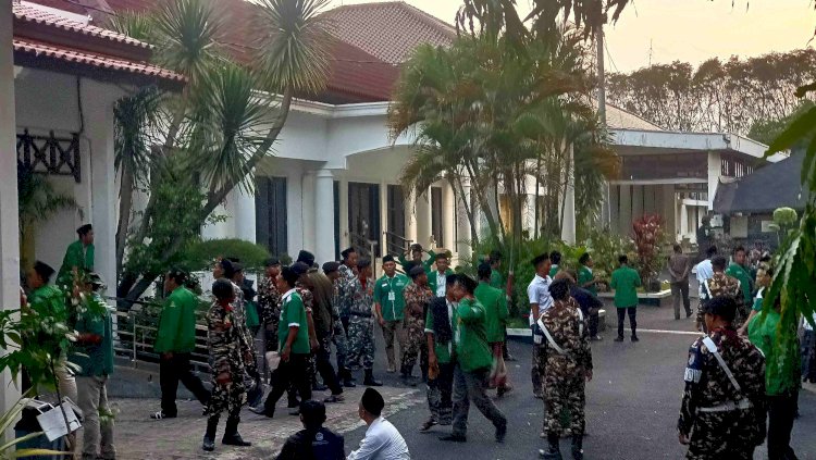 Suasana di lokasi Konfercab GP Ansor Grobogan di area Riptaloka Setda Grobogan, Sabtu, (26/4) sore. Rubadi/RMOLJateng
