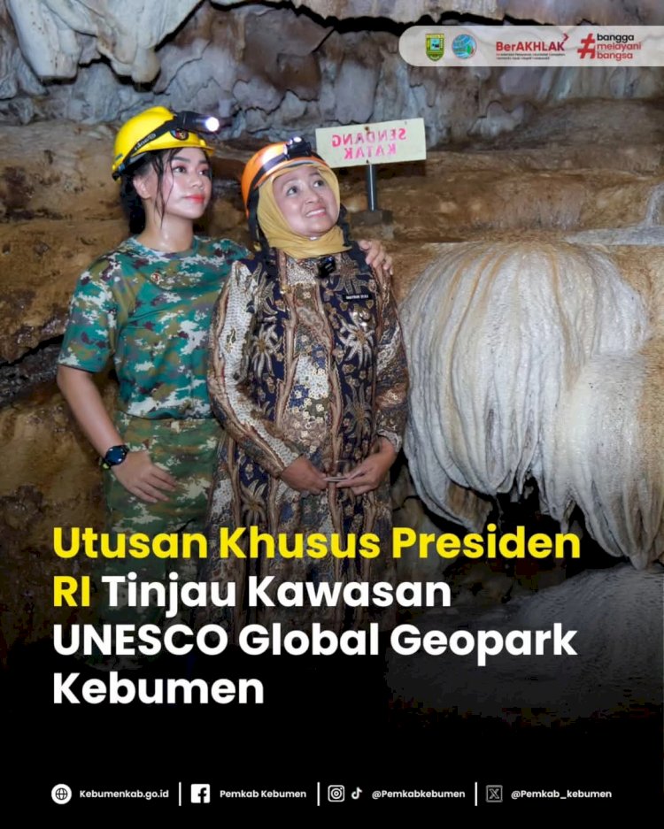 Bupati Kebumen Lilis Nuryani Menerima Kunjungan Istimewa Dari Utusan Khusus Presiden Republik Indonesia Bidang Pariwisata, Zita Anjani, Dalam Rangkaian Agenda Kunjungan Ke Kawasan Unggulan Geopark Kebumen, Jumat (02/05). Humas Pemkab Kebumen