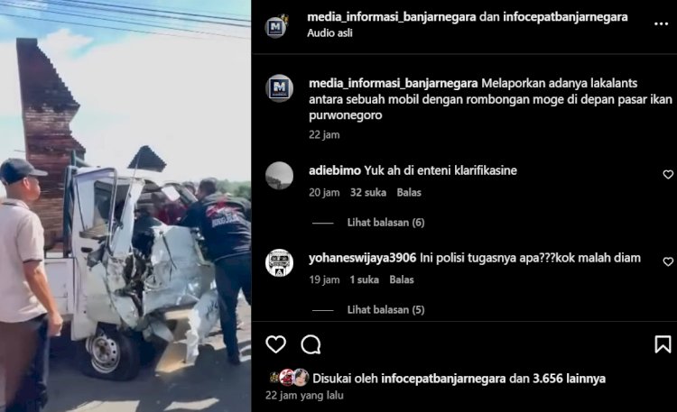 Tangkapan layar vidio viral pengendara moge yang 'ngamuk' di lokasi kecelakaan, Sabtu (3/5). 