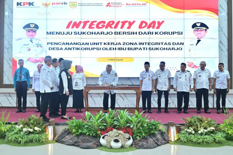 Bupati Sukoharjo Canangkan Unit Kerja Zona Integritas Dan Desa Antikorupsi, Rabu (07/05). Inspektorat Sukoharjo