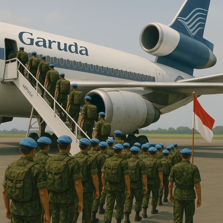 Ilustrasi Artificial Intelligence Tentang Keberangkatan Kontingen Indonesia Bertugas Di UNEF Mesir 1978. Istimewa