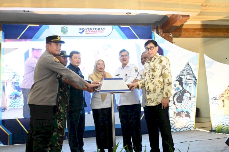 Bupati, Ketua DPRD Dan Sejumlah Pejabat Kabupaten Banjarnegara Saat Kick Off DESAKTI, Rabu (07/05). Kominfo Banjarnegara 