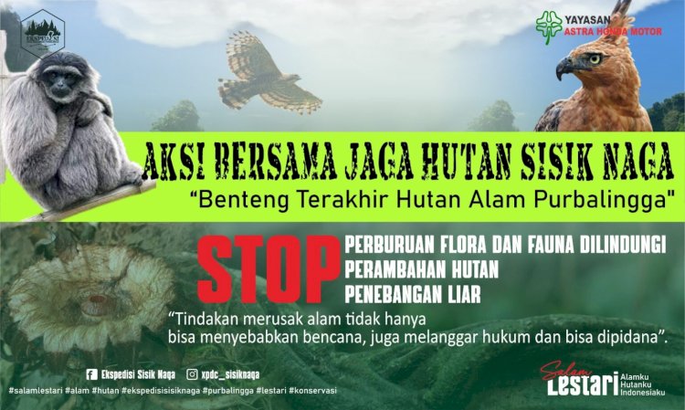Leaflet Ajakan Jaga Kelestarian Alam Pegunungan Sisik Naga Purbalingga. Dokumentasi Kominfo Purbalingga