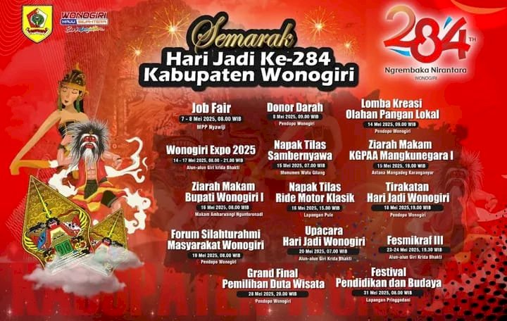 Leaflet Agenda Hari Jadi Ke-284 Kabupaten Wonogiri