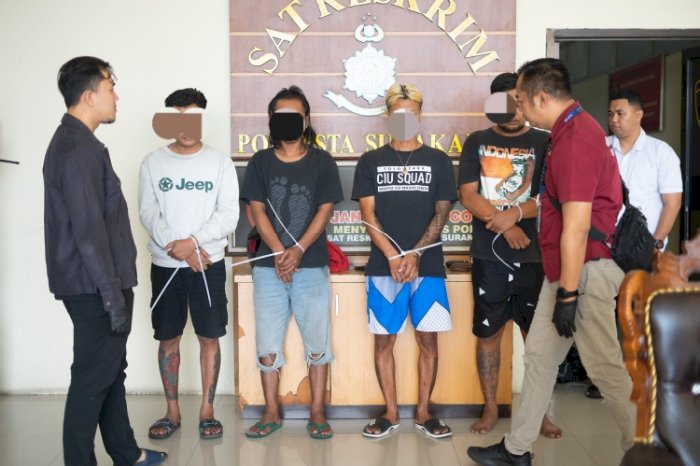 Empat pelaku pengeroyokan di diamankan Tim Resmob Polresta Surakarta. dok. humas Polres